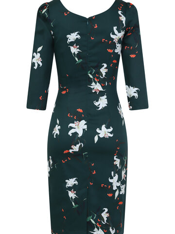 Zľava Retro puzdrové šaty s rukávom Ľalia